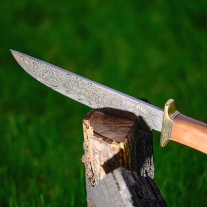 Ginza Steel Haruto-III Bowie-Messer - 9" Klinge mit Lederscheide