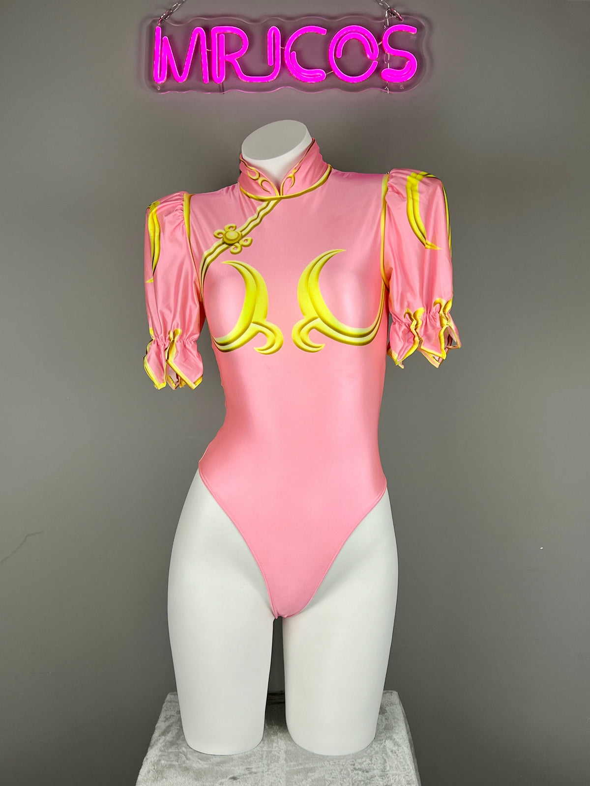 【DISCONTINUED】Chun-Li Inspired Cosplay Bodysuit Set with Detachable Skirt & Accessories