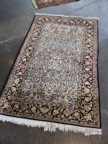 On Hold - Persian Qum Pure Silk Rug | 2' 7" x 4' 3"