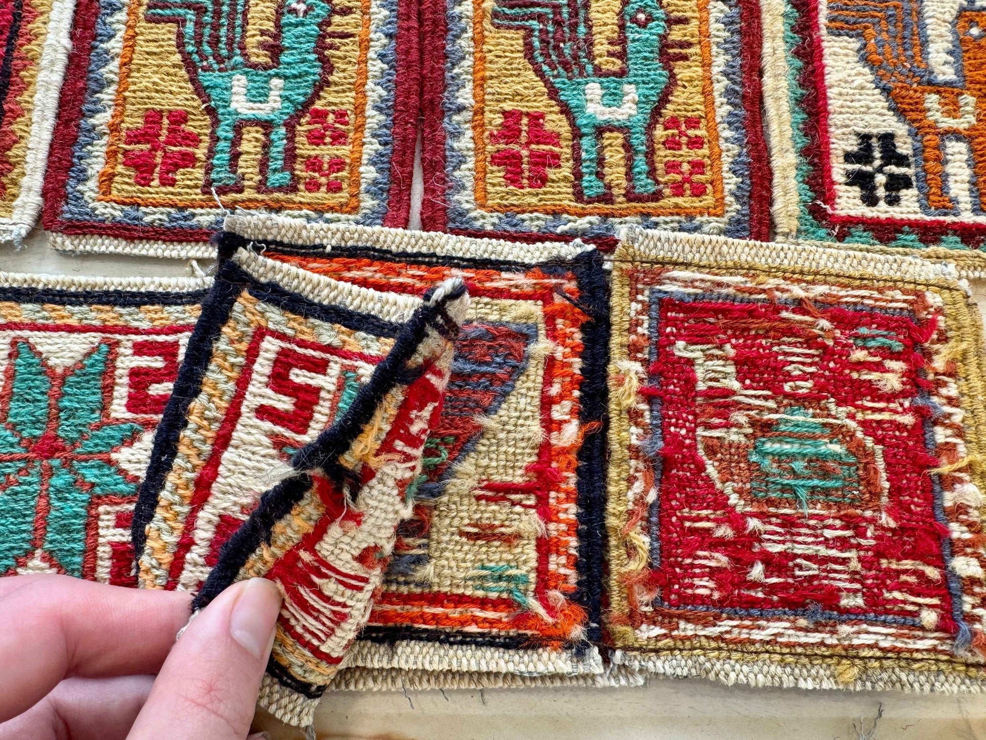 Wool Kilim Coasters 4" x 4"