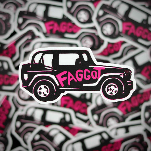 Faggot Jeep Sticker - Queer As Folk