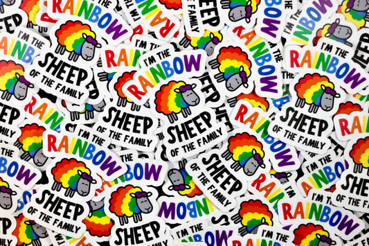 Regenbogen-Schaf-Aufkleber
