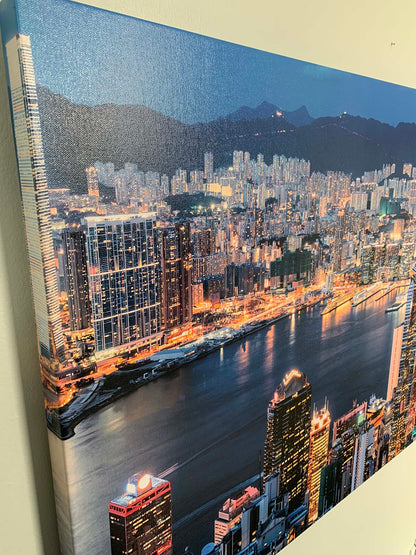 Leinwandbild-Hongkong-Skyline-Wandbild
