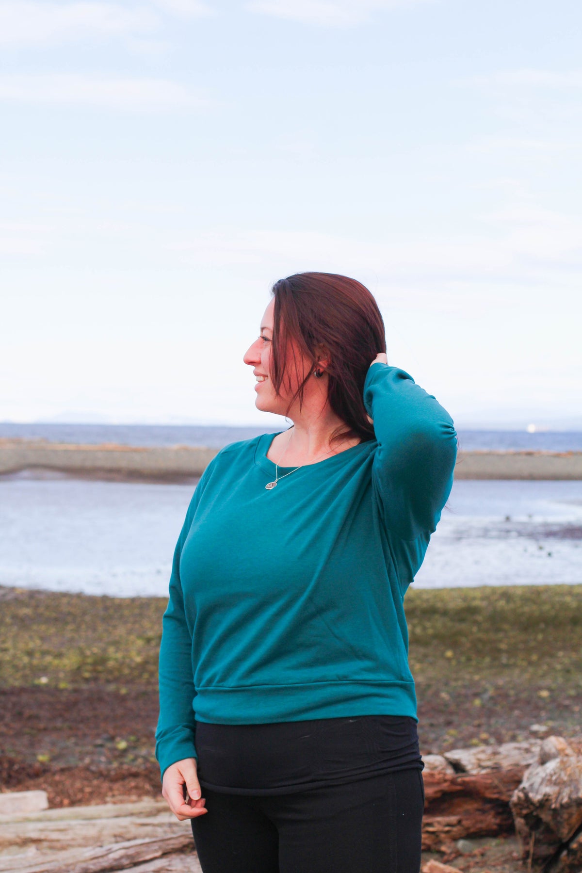 CLASSIC - Womens TENCEL™ Lyocell Crop Sweater Peacock