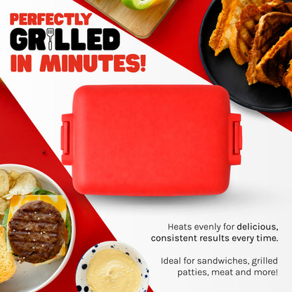 Micro Grill Max™ Mikrowellen-Grill & Sandwichmaker – Großer Mikrowellen-Grilltopf für Paninis, Steaks & Filets – Mikrowellengeeignet, BPA-frei, Spülmaschinenfest – Größere Abmessungen für großes Brot & Mahlzeiten