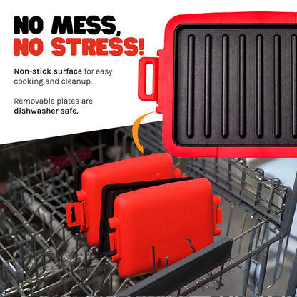 Micro Grill Max™ Mikrowellen-Grill & Sandwichmaker – Großer Mikrowellen-Grilltopf für Paninis, Steaks & Filets – Mikrowellengeeignet, BPA-frei, Spülmaschinenfest – Größere Abmessungen für großes Brot & Mahlzeiten