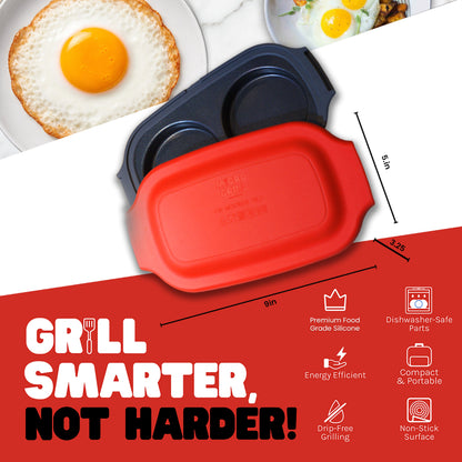 Micro Grill Egg Mate™ Mikrowellen-Eierkocher – 2-Eier Spiegelei-Zubereiter mit Dampfentlüftungsdeckel – Schnelle Frühstückssandwich-Eierform – BPA-frei, spülmaschinenfest