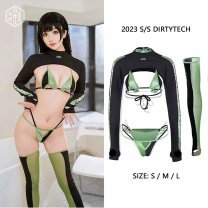 Anime Spandex Swimwear Sexy Bikini Cosplay Set