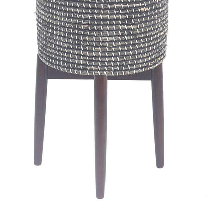 Jax – Schwarzer hoher Pflanzkübel mit gedrechseltem Ständer im Mid-Century-Stil