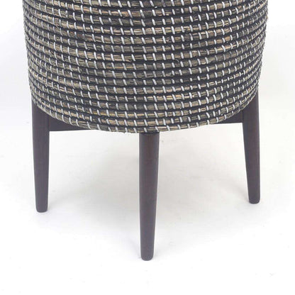Jax – Schwarzer hoher Pflanzkübel mit gedrechseltem Ständer im Mid-Century-Stil