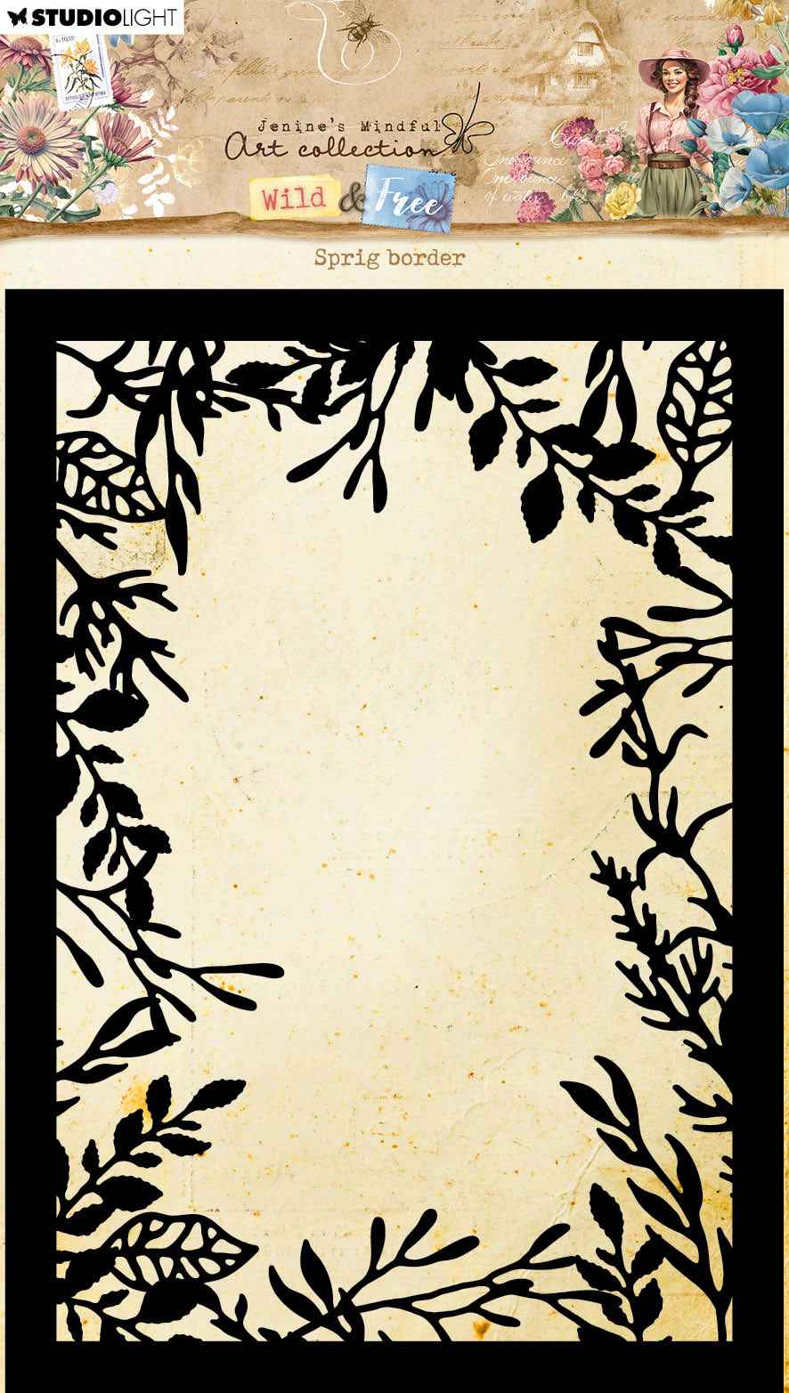 JMA Mask Sprig Border Wild & Free 1 PC