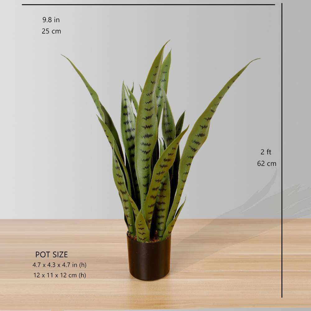 Jose Künstliche Schlangenpflanze Sansevieria Dunkelgrün Getopfte Pflanze 66 cm