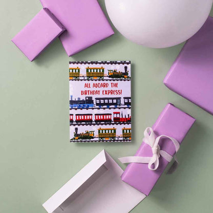 All Aboard The Birthday Express! - Greeting Card