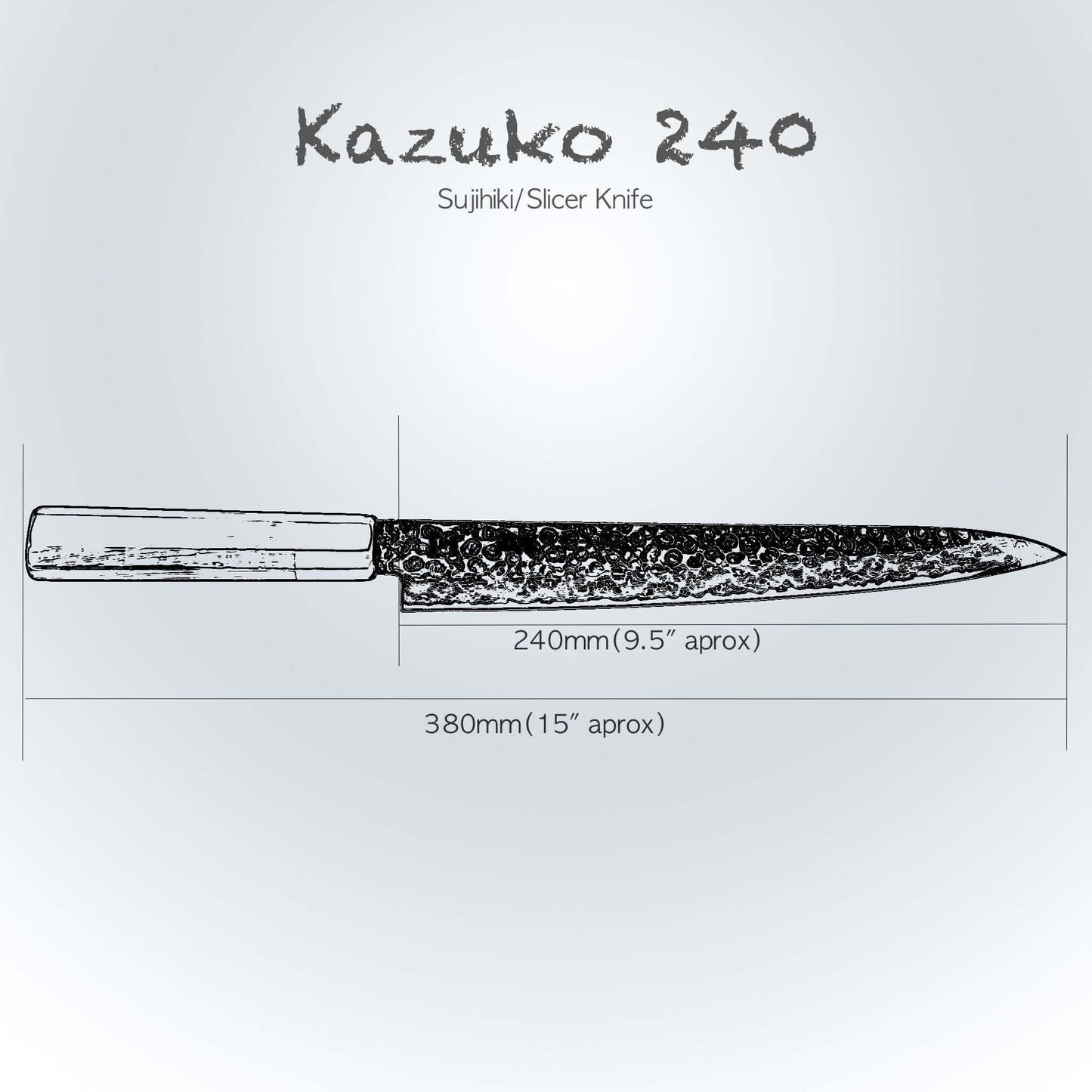 KAZUKO 240 - Sujihiki/Schneidemesser 240mm Klinge