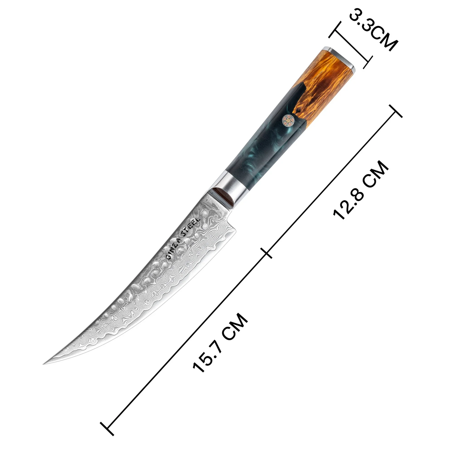 Kaze Katana Ausbeinmesser 15 cm | Damaszener Stahl von Ginza Steel