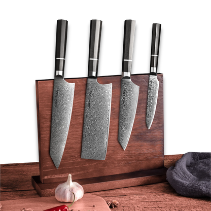 KASAI KOGATANA FIVE | Essentielles 5-teiliges Messerset | 4 Messer mit magnetischem Holzblock