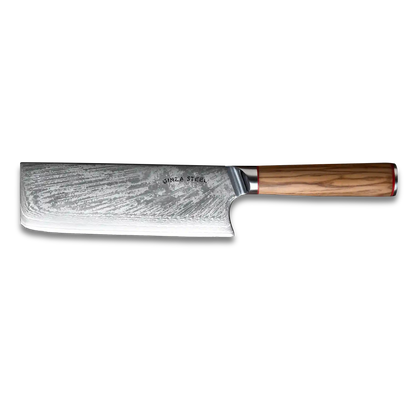 MIA X | Cleaver 7" Damast AUS10 Stahl 67 Lagen / Olivenholzgriff