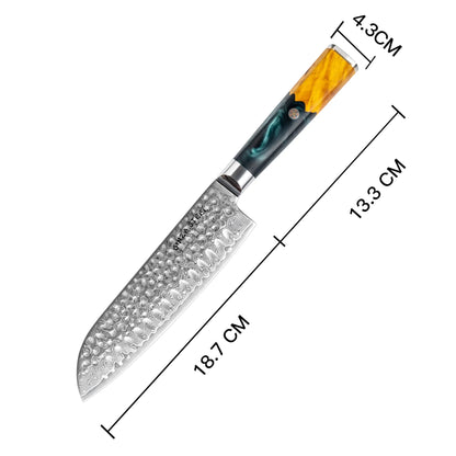 Kaze Katana Santoku Messer 7″ | Damaststahl von Ginza Steel