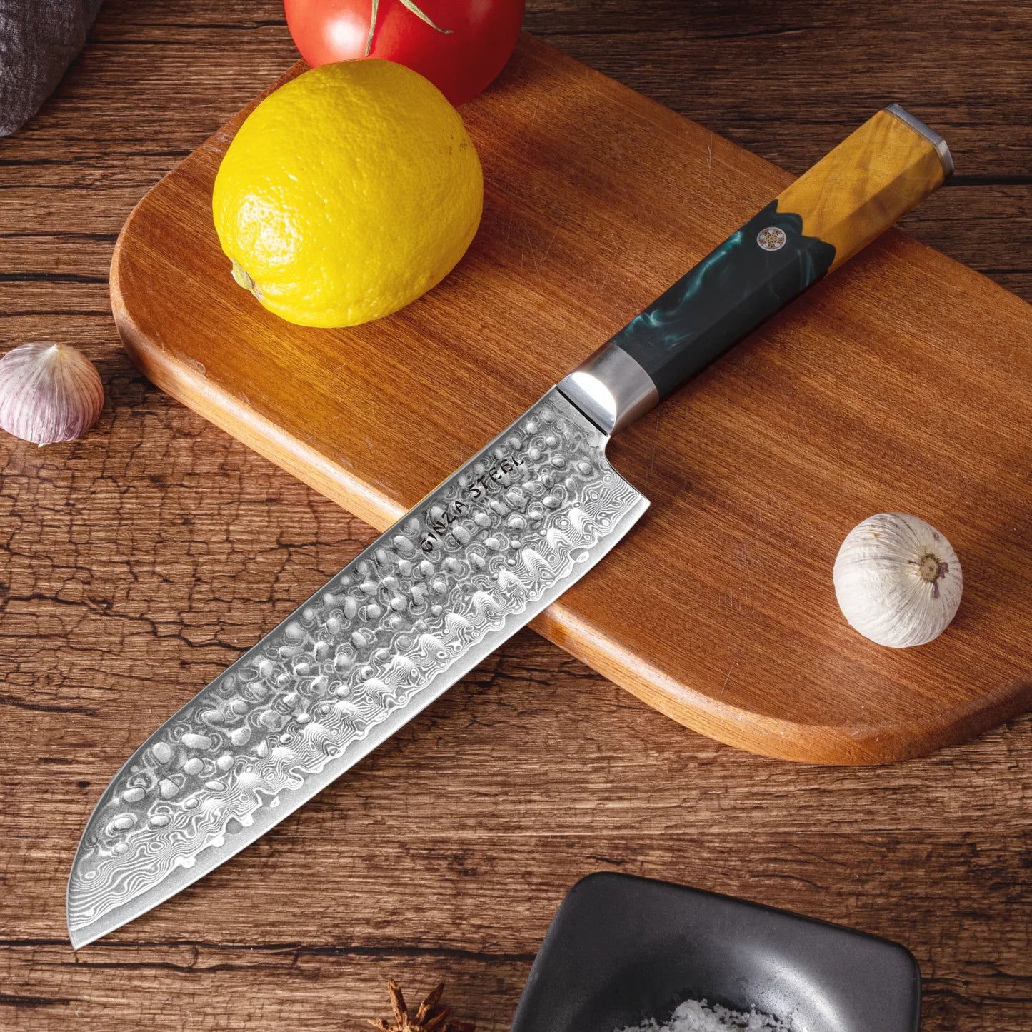Kaze Katana Santoku Messer 7″ | Damaststahl von Ginza Steel