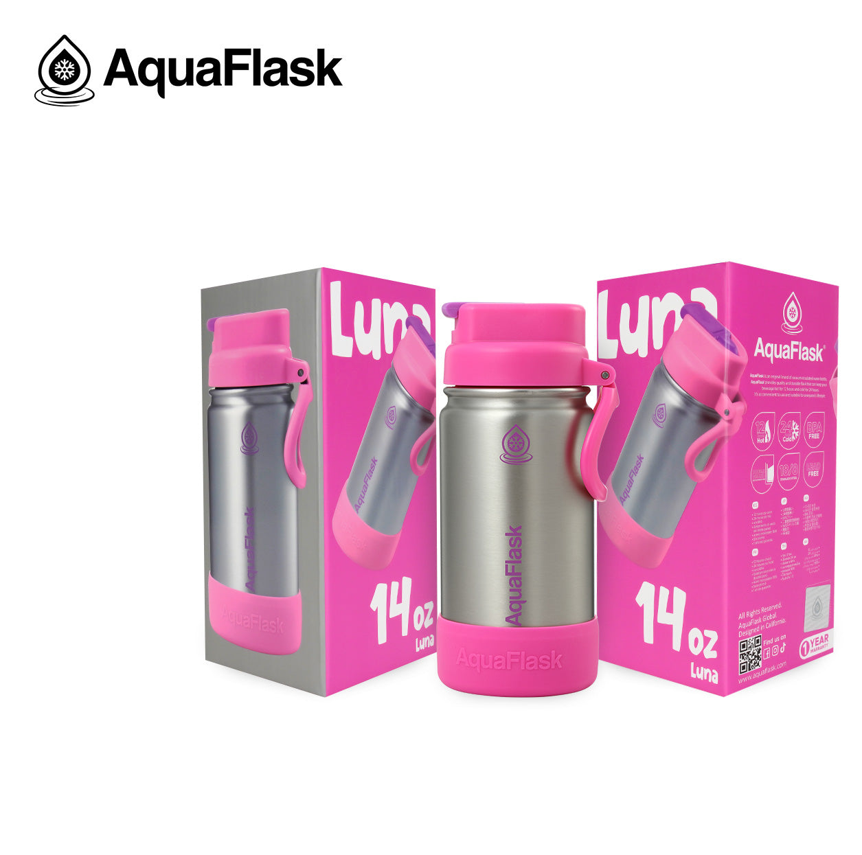 AquaFlask Kids FlipSip Trinkflaschen 414ml (14oz)