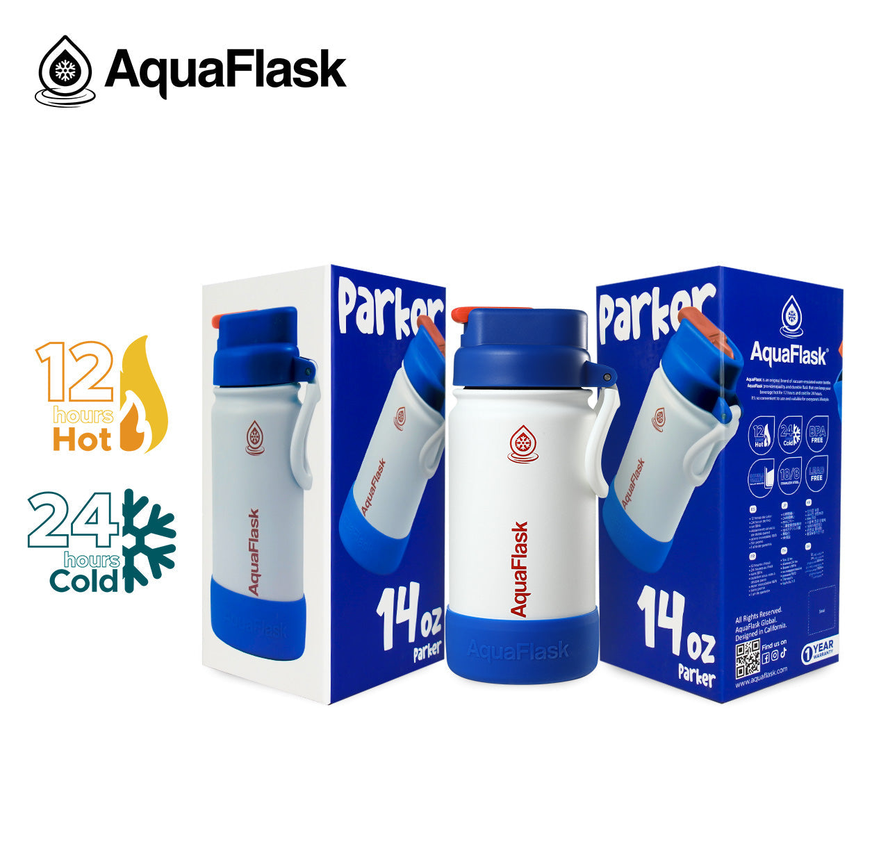 AquaFlask Kids FlipSip Trinkflaschen 414ml (14oz)
