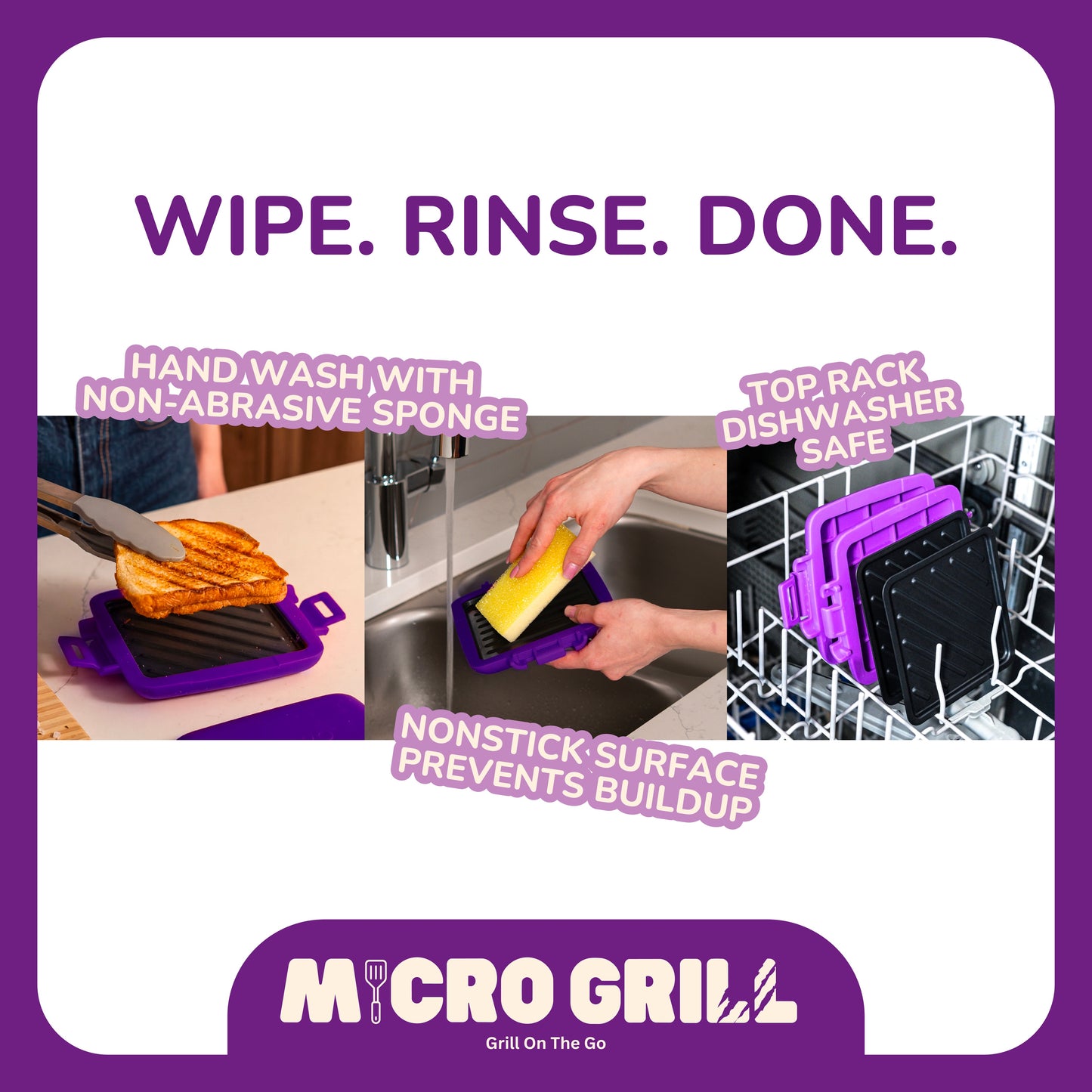 Micro Grill Classic™ Toastie Maker, Mikrowellen-Grill, Sandwich-Toaster, 3-Minuten-Grilled-Cheese, knusprig, Panini-Presse, spülmaschinenfest, Büro, Zuhause, Reisen & Studentenwohnheime