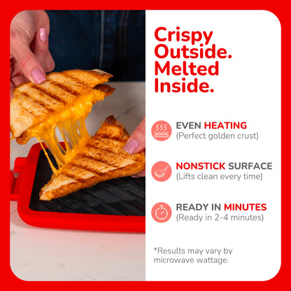 Micro Grill Classic™ Toastie Maker, Mikrowellen-Grill, Sandwich-Toaster, 3-Minuten-Grilled-Cheese, knusprig, Panini-Presse, spülmaschinenfest, Büro, Zuhause, Reisen & Studentenwohnheime