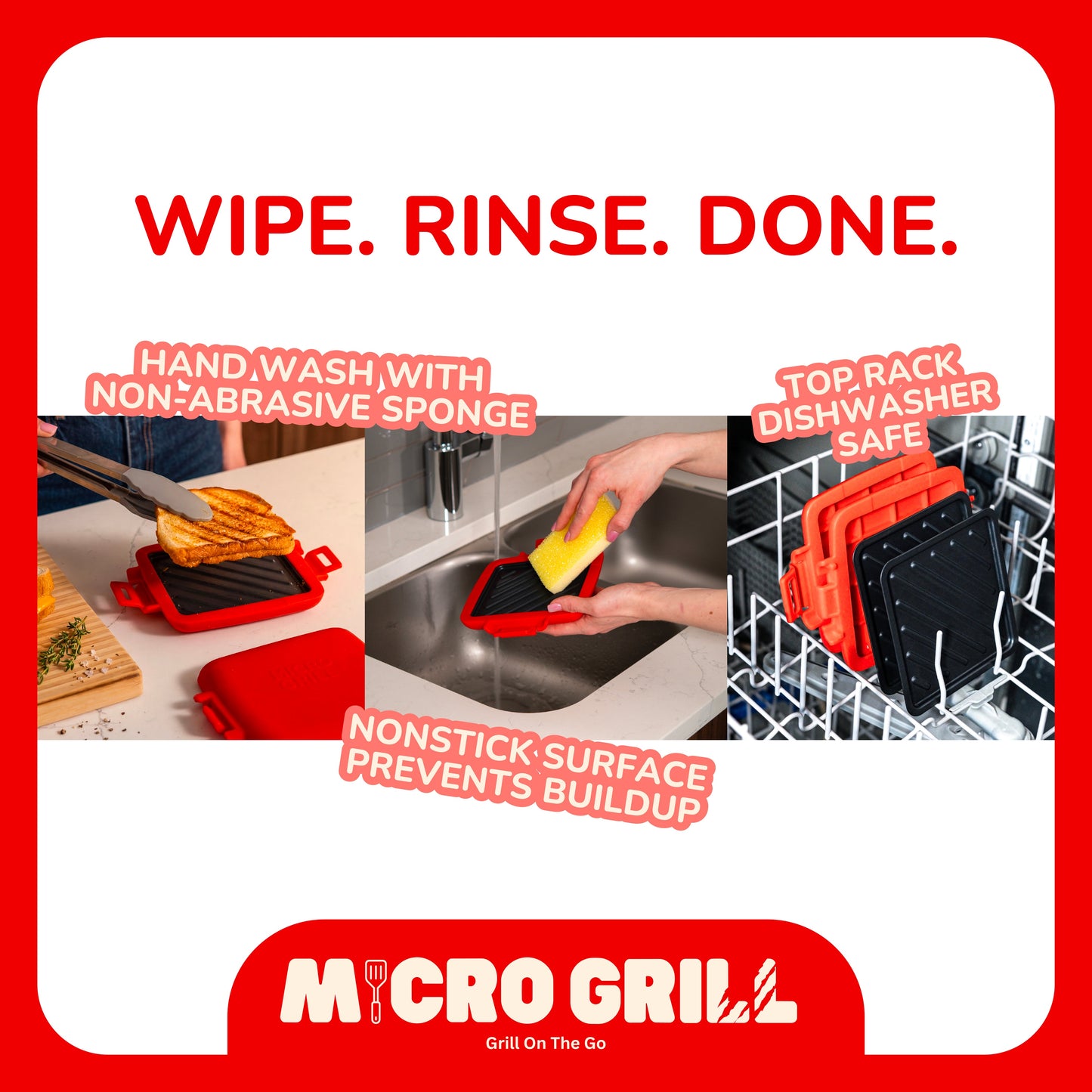 Micro Grill Classic™ Toastie Maker, Mikrowellen-Grill, Sandwich-Toaster, 3-Minuten-Grilled-Cheese, knusprig, Panini-Presse, spülmaschinenfest, Büro, Zuhause, Reisen & Studentenwohnheime