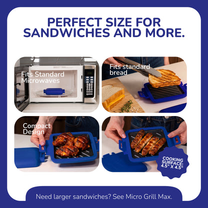 Micro Grill Classic™ Toastie Maker, Mikrowellen-Grill, Sandwich-Toaster, 3-Minuten-Grilled-Cheese, knusprig, Panini-Presse, spülmaschinenfest, Büro, Zuhause, Reisen & Studentenwohnheime