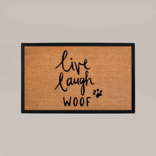 live laugh woof rectangular doormat set