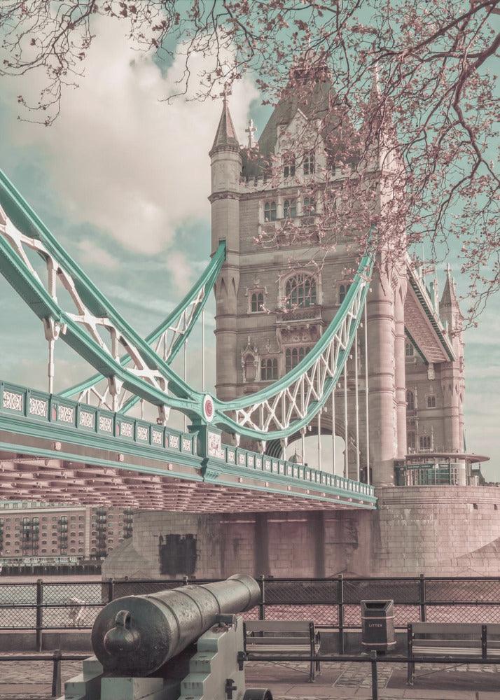Wandbild LONDON Tower Bridge im Detail | urbaner Vintage-Stil
