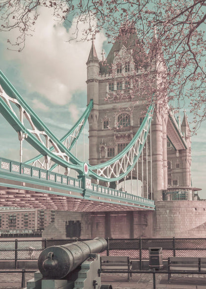 Wandbild LONDON Tower Bridge im Detail | urbaner Vintage-Stil