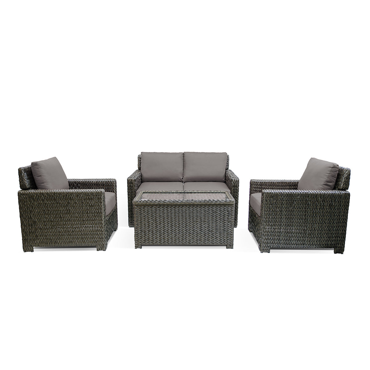 Laguna Point 5-Piece Wicker Outdoor Conversational Loveseat Set - AURABAGS SHOP