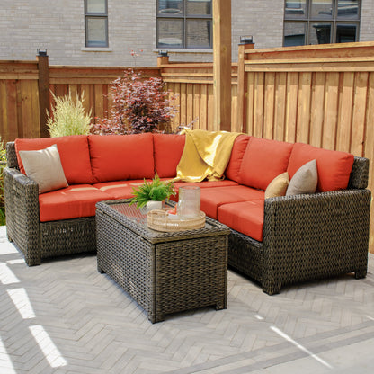 Laguna Point 4-Piece Wicker Outdoor Sectional Set - AURABAGS SHOP