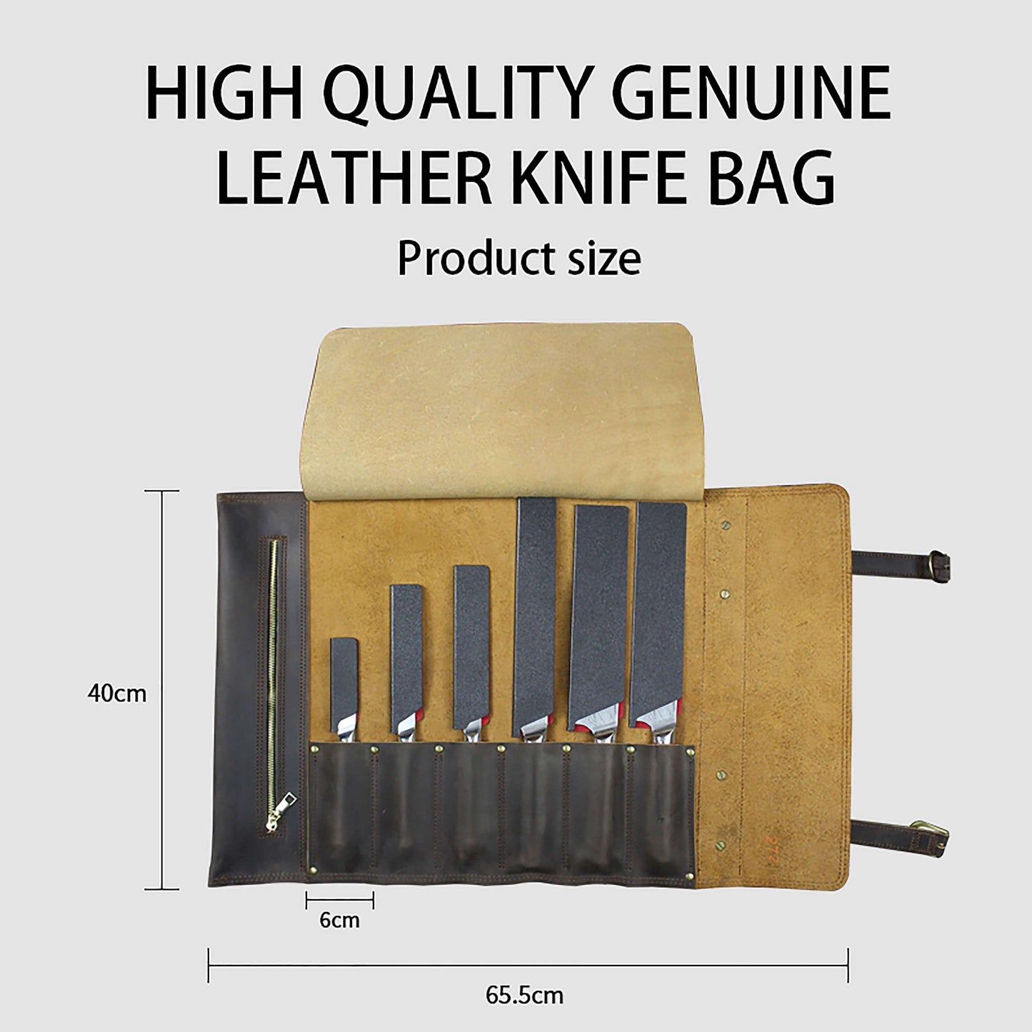 Ginza Steel Vollnarbenleder Messertasche Rustikales Braun