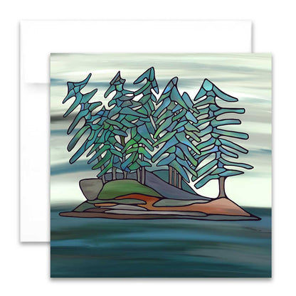 Ausmal-Grußkarte – Kleine Insel