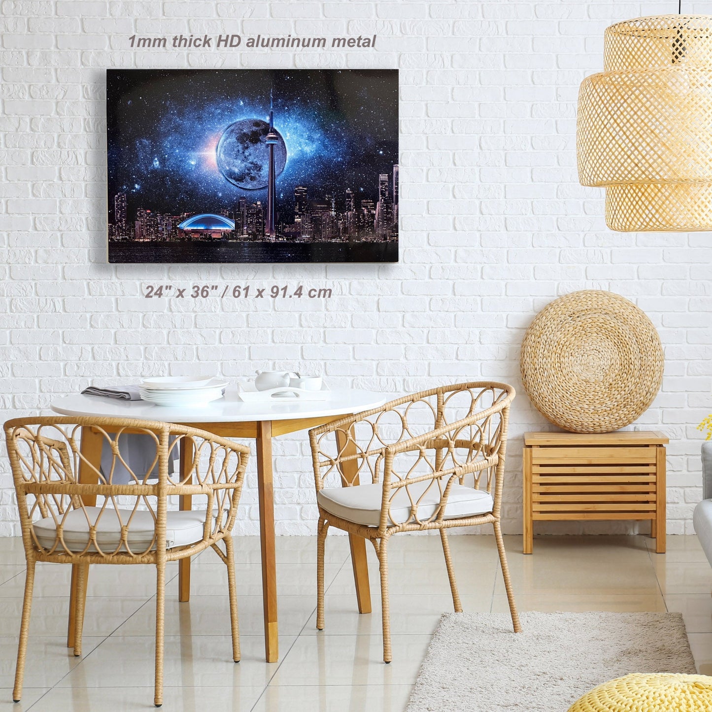 Wandkunst-Metall-Aluminiumdruck-Toronto, dunkler Mond mit CN Tower-Limitierte Edition