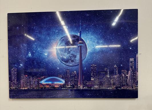 Wandkunst-Heller Himmel mit CN Tower-Metalldruck auf Aluminium-Toronto-Limitierte Auflage