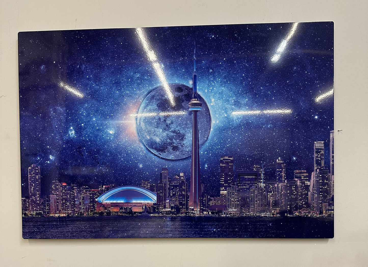 Wandkunst-Heller Himmel mit CN Tower-Metalldruck auf Aluminium-Toronto-Limitierte Auflage