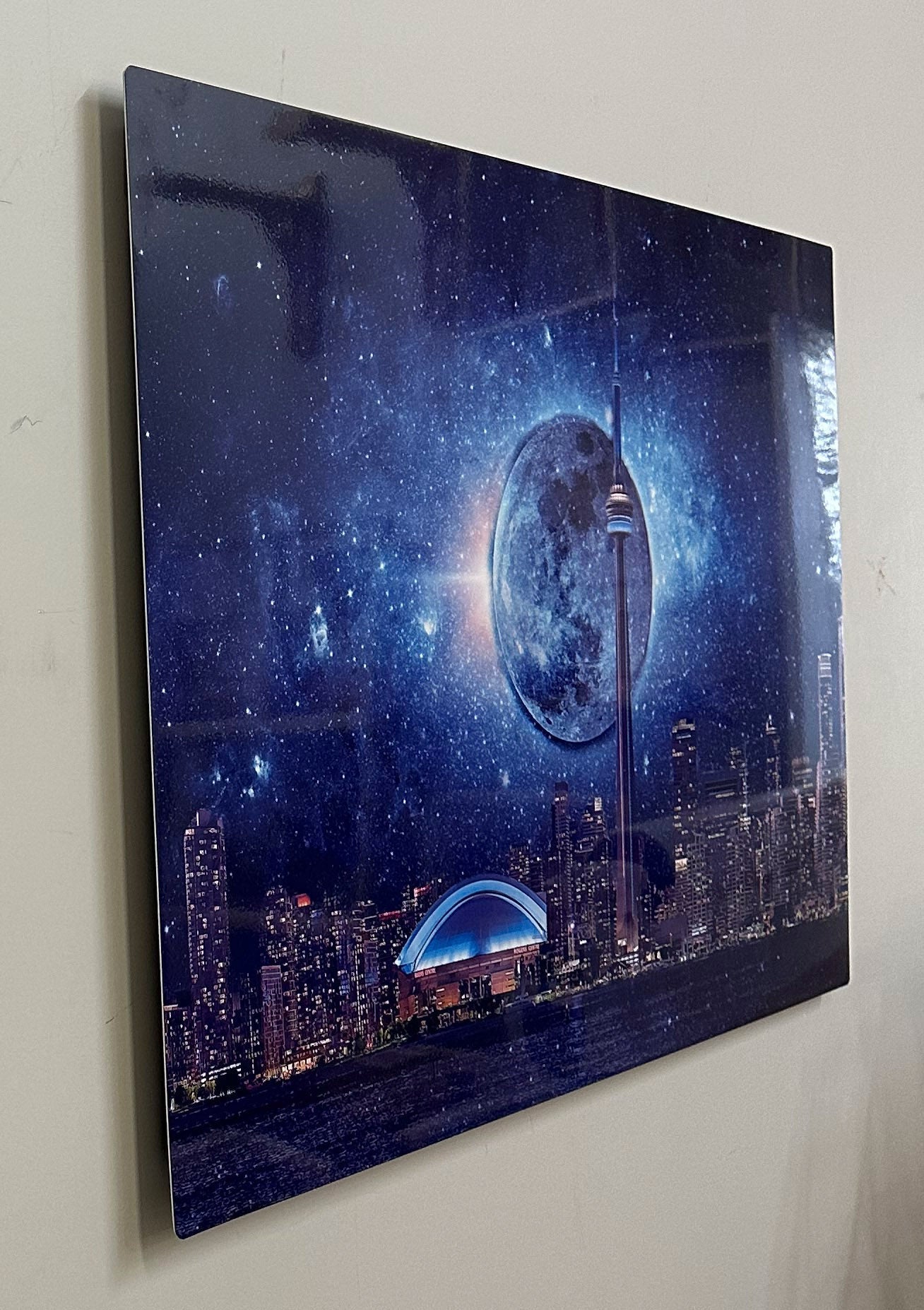 Wandkunst-Heller Himmel mit CN Tower-Metalldruck auf Aluminium-Toronto-Limitierte Auflage