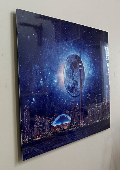 Wandkunst-Heller Himmel mit CN Tower-Metalldruck auf Aluminium-Toronto-Limitierte Auflage