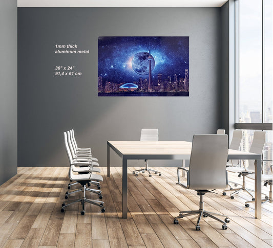 Wandkunst-Heller Himmel mit CN Tower-Metalldruck auf Aluminium-Toronto-Limitierte Auflage