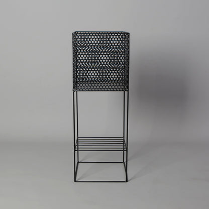 Salma Übertopf aus Metall, schwarz, 70 cm
