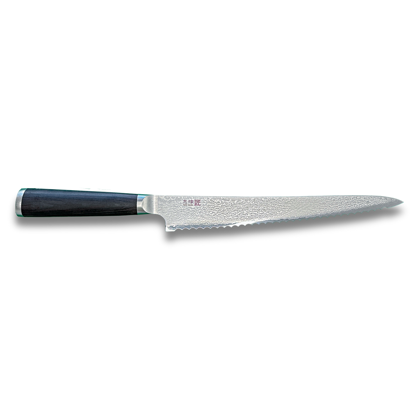Miyako SUS 240mm Brotschneidemesser | 33-Lagen Damaststahlklinge – Hergestellt in Japan
