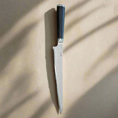 Miyako SUS 240mm Brotschneidemesser | 33-Lagen Damaststahlklinge – Hergestellt in Japan