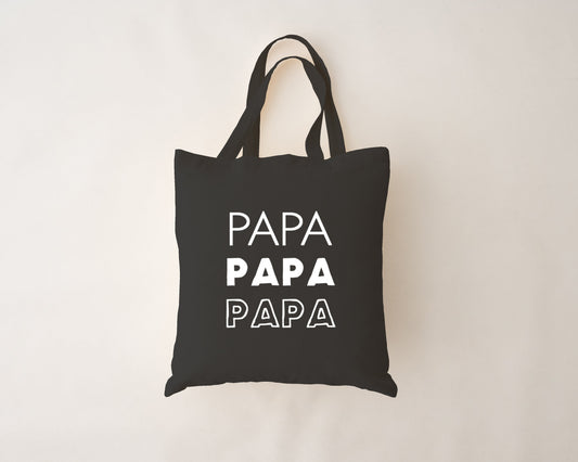Sac réutilisable noir - papa papa papa