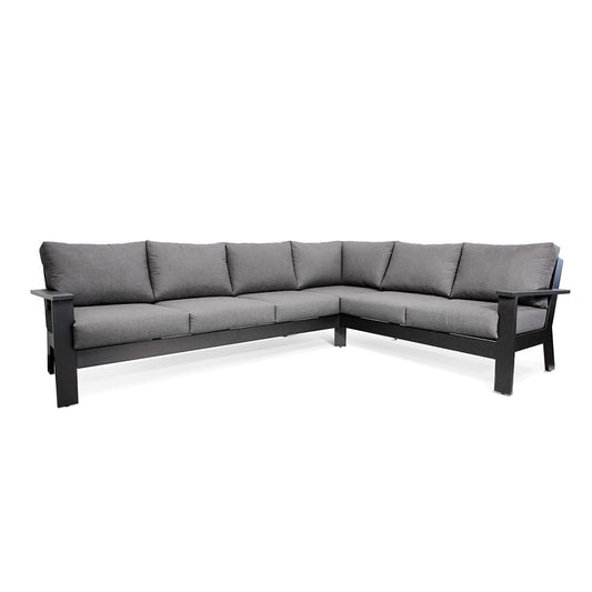 Magnolia Black Aluminum Sectional with Sunbrella® Cushions - AURABAGS SHOP