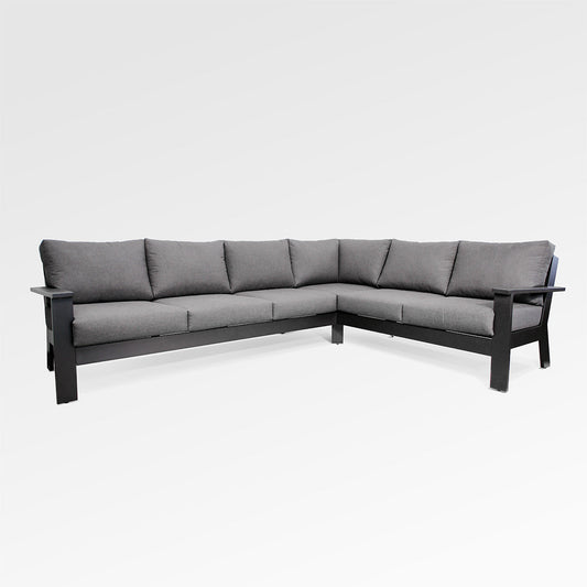 Magnolia Black Aluminum Sectional with Sunbrella® Cushions