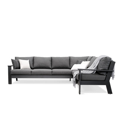 Magnolia Black Aluminum Sectional with Sunbrella® Cushions - AURABAGS SHOP