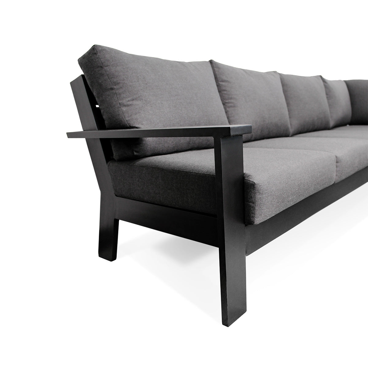 Magnolia Black Aluminum Sectional with Sunbrella® Cushions - AURABAGS SHOP